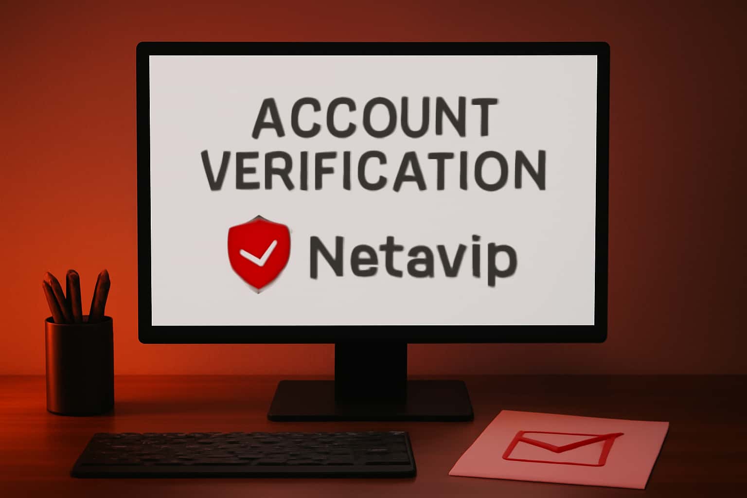 An informative scene symbolizing account verification with a focus on technology.