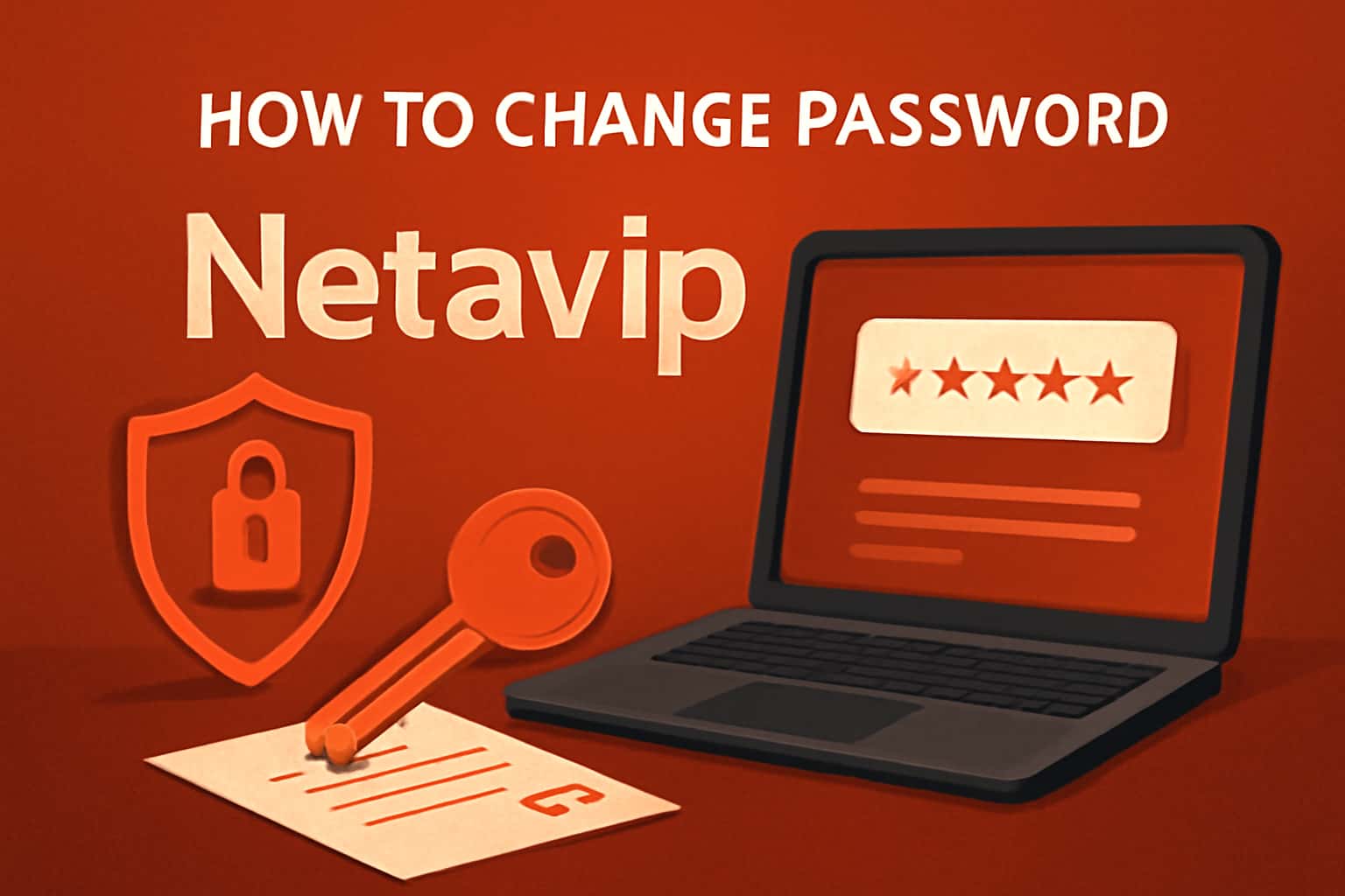 An informative graphic illustrating the process of changing a password on the Netavip platform.