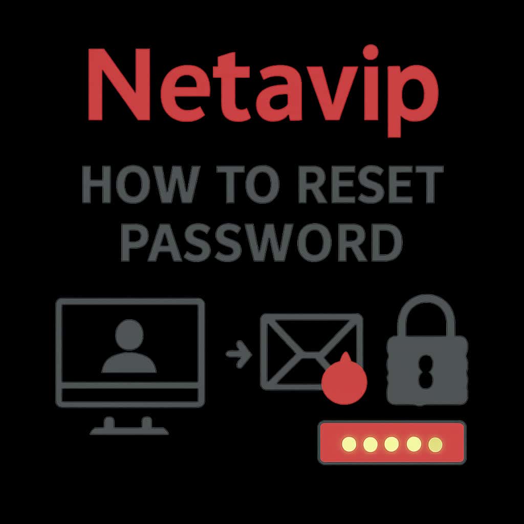 Illustration showing steps to reset Netavip password.