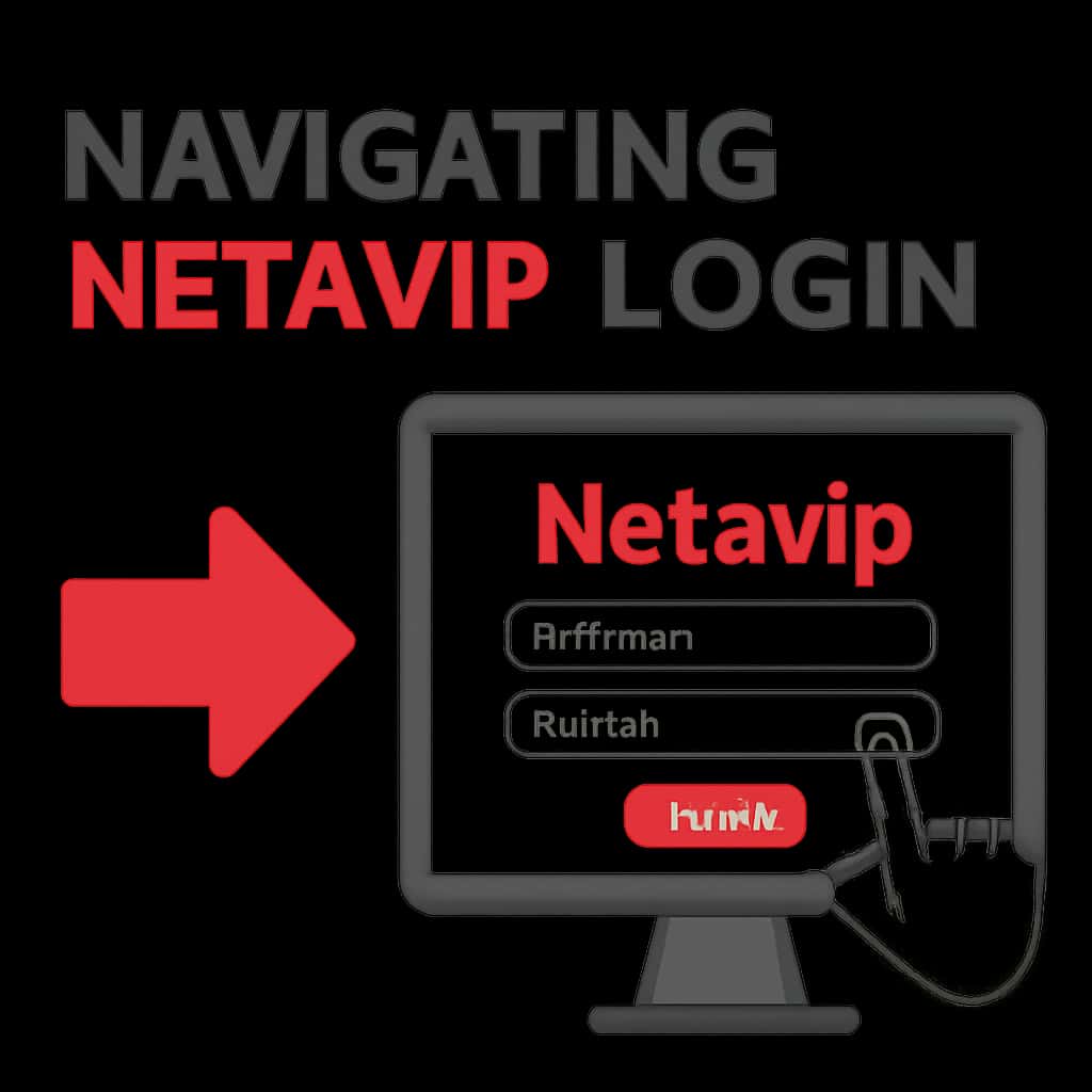 An educational diagram on Netavip login steps.