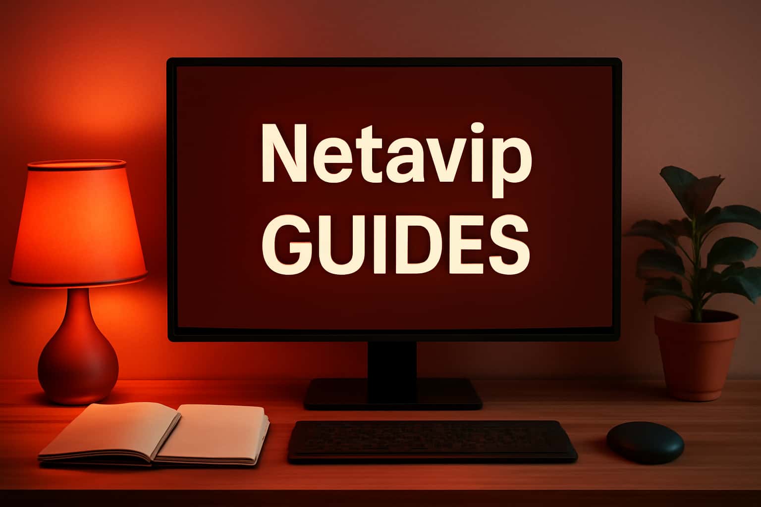 An illustrative scene representing Netavip Guides with the text 'Netavip' prominently displayed.