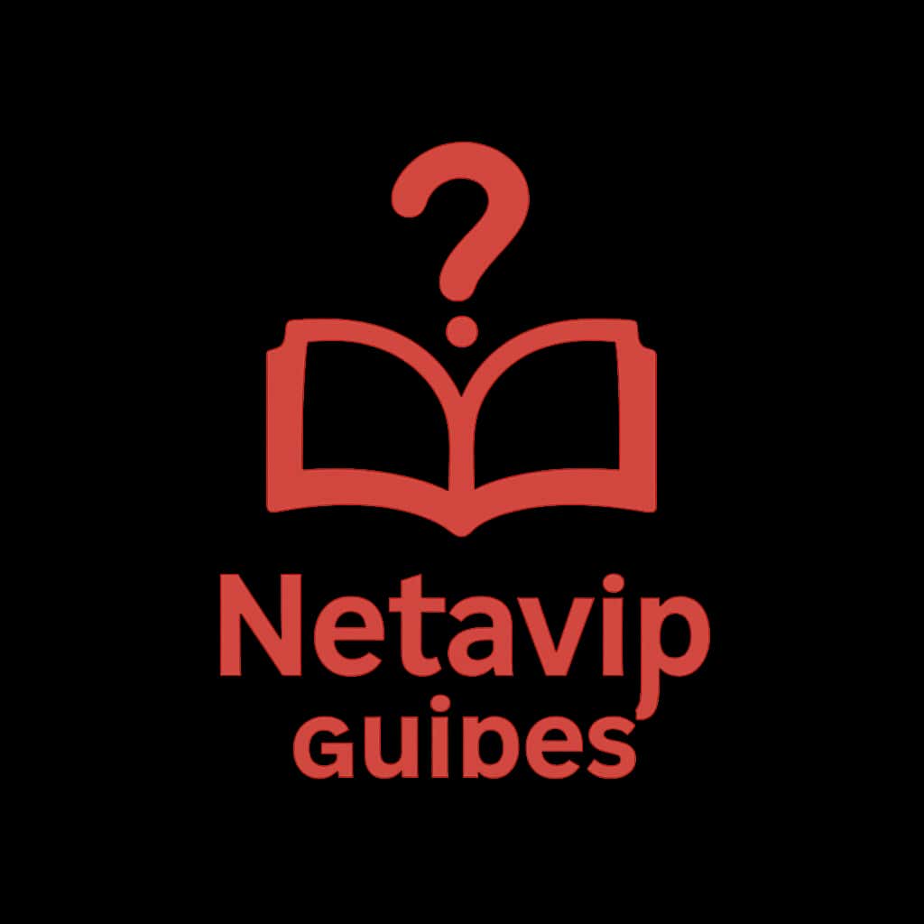 A professional badge design for Netavip Guides featuring the text 'Guides'.