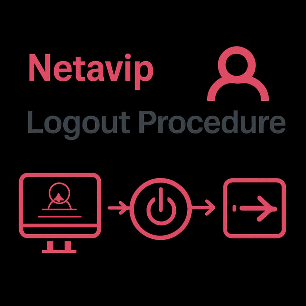 Flowchart explaining how to log out of Netavip.
