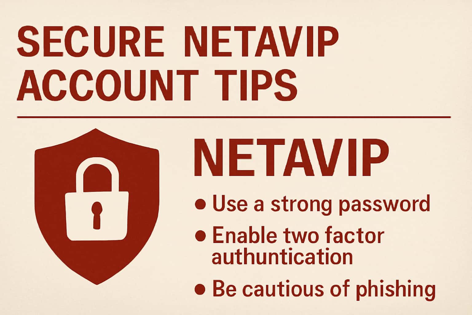 A futuristic illustration symbolizing account security with the text 'Netavip'.