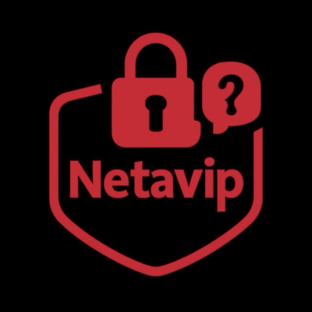 A professional icon depicting account protection for 'Netavip'.